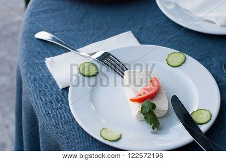 Picture of a Cheese on a plate in restaurant