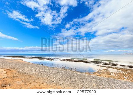 Summer seascape on tropical island Tenerife Canary in Spain. Playa de Las Americas