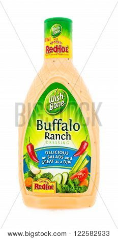 Winneconne WI - 4February 2015: Bottle of Wishbone Buffalo Ranch salad dressing created in 1945 and is located in Parsippany NJ.
