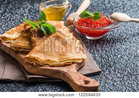 Yeast Pancakes, Traditional For Russian Pancake