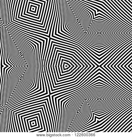 Pattern With Optical Illusion. Abstract Background. Optical Art. 3d Vector Illustration.