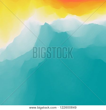 Water Wave. Water Surface. Nature background. Modern pattern. Vector Illustration For Your Design. Flowing Background With Halftone.