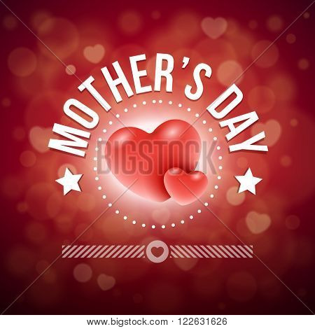 Vector Mother's Day greeting card design. Elements are layered separately in vector file.