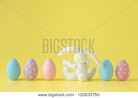 Eastern Egg On Yellow Paper Background