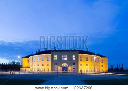 Frederiksberg, Denmark - March 21, 2016: Photograph of Frederiksberg castle in Frederiksberg Park by night.