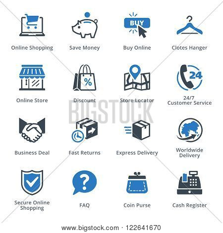 E-commerce Icons Set 5 - Blue Series