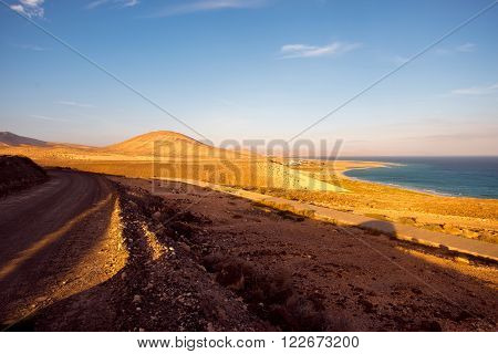 Sotavento beach on Jandia peninsula on Fuerteventura island in Spain