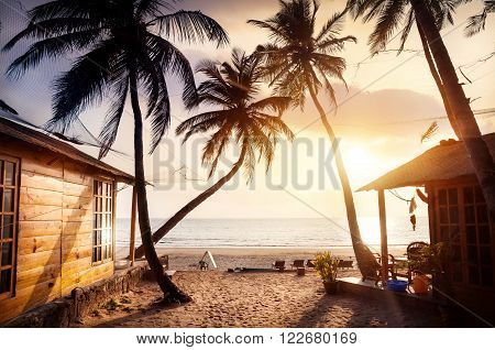 Beautiful Sunset At Tropical Beach