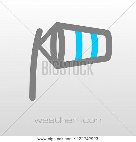 Windsocks inflated by wind at the airport runway. Meteorology. Weather. Vector illustration eps 10