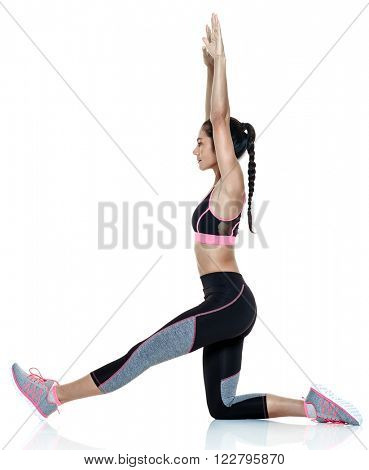  woman fitness exercises isolated