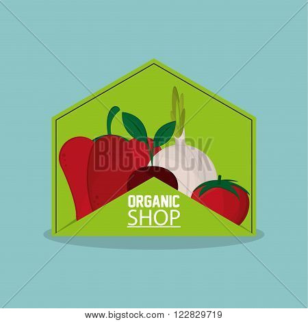 Organic shop concept with icon design, vector illustration 10 eps graphic