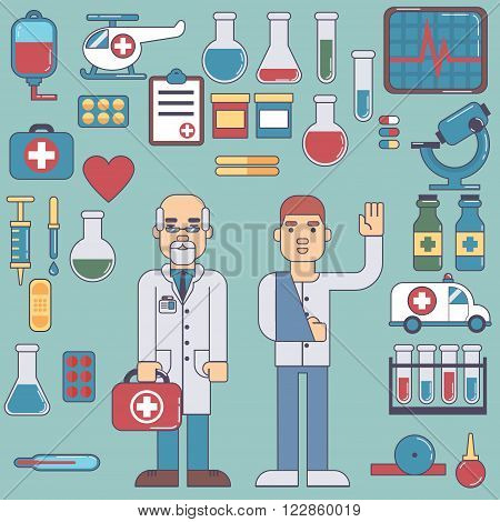 icons and characters on the medical theme esp10