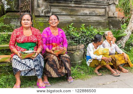 UBUD, BALI - MAR 8, 2016: Unidentified people during the celebration before Nyepi - Balinese Day of Silence. Day Nyepi is also celebrated as New Year - according Balinese calendar now came 1938 year. 