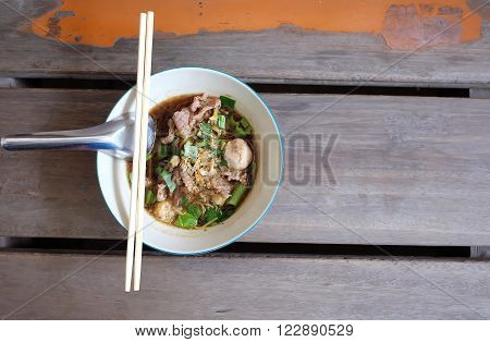Thai Noodles delicious : "Kauy Teaw Nam Tok " Thai speak
