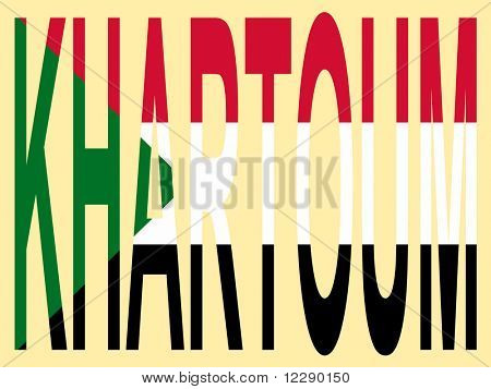 Stadt Khartum mit Flagge Sudan JPG