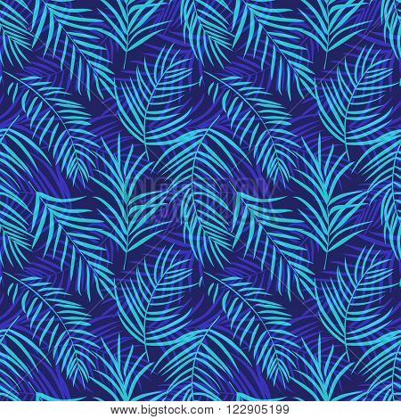 Tropical palm leaf seamless pattern colored 10eps. Vector illustration