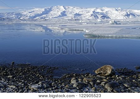 Jokulsarlon Is A Large Glacial Lake In Southeast Iceland, On The Edge Of Vatnajökull National Park.