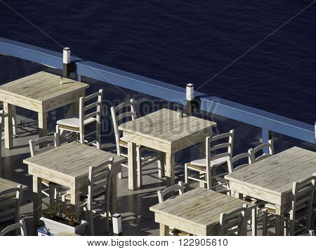 the greek Island of santorin in the mediterranean