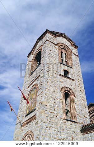 Tower of Saint Panteleimon (Plaosnik) church in Ohrid Macedonia