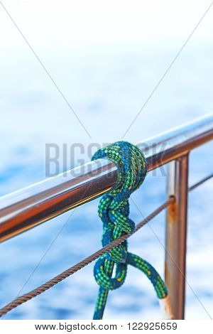 Safety Rope And   The  Mediterranean Sea