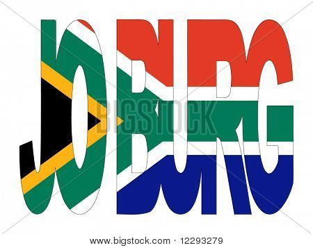 átfedő Jo'burg szöveg, Dél-afrikai zászló illusztráció