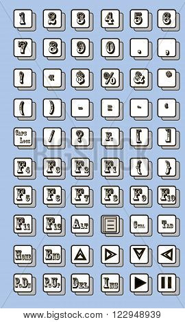 Keyboard symbol vector illustration on a blue background