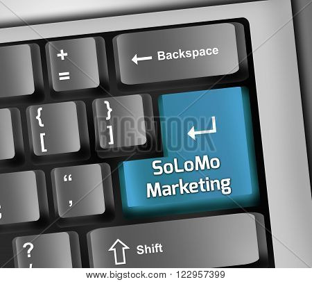 Image Picture Keyboard Illustration with Solomo Marketing wording