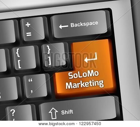 Image Picture Keyboard Illustration with Solomo Marketing wording