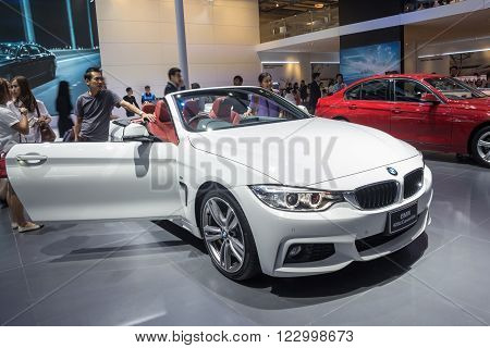 NONTABURI THAILAND - 23 MAR : BMW 420d Convertible car showed in Thailand the 37th Bangkok International Motor Show on 34 March 2016