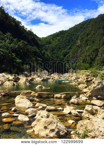 Calm part of Tinipak River in Tanay Rizal Philippines