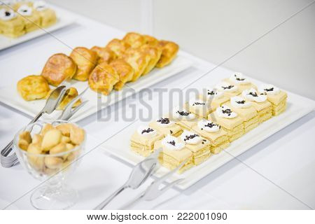 Coffee Break Prepare For Serve Guests Attending Seminar During Break Time In Meeting Room