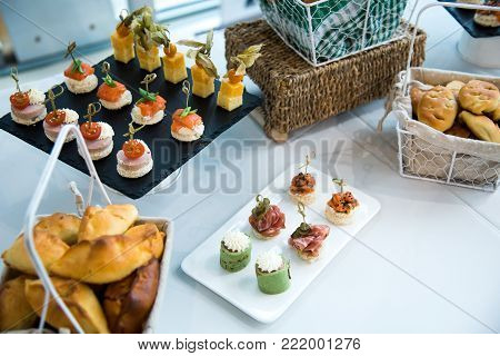 Coffee Break Prepare For Serve Guests Attending Seminar During Break Time In Meeting Room