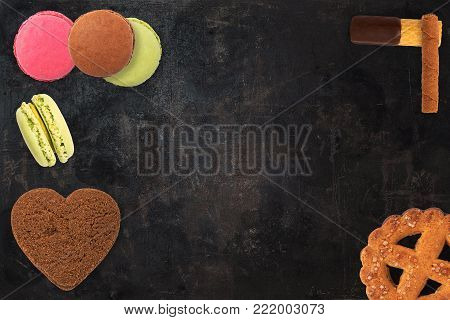Assorted Different Mini Cakes. Waffels And Biscuits - Cookies
