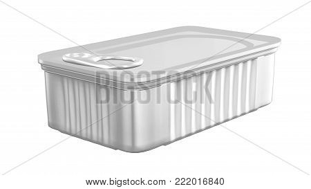 Square Tin Can Packaging Mockup   for Design Project - Mock Up 3D illustration Isolate on White Background