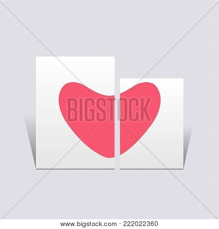 Symbol of love with sweet background, greeting card, Happy Valentines.vector illustration