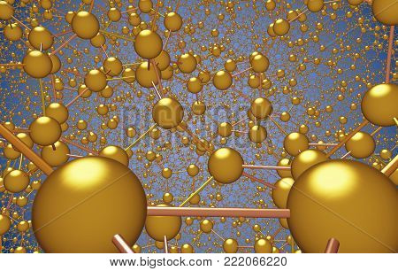 3D Fractal Rendering Molecular Atomic Crystal Ctructure
