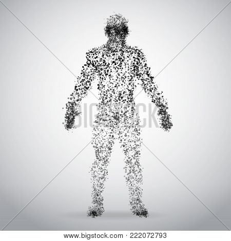 Abstract Dotted human body on white background. Vector Illustration
