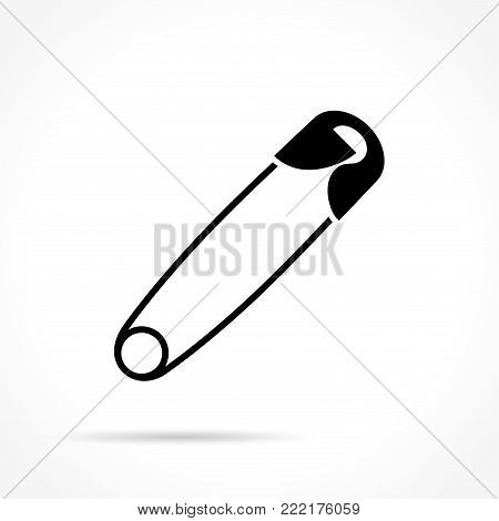Illustration of safety pin icon on white background