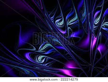 Fractal Abstract Marbling Floral Ebru   Background -  Fractal Art