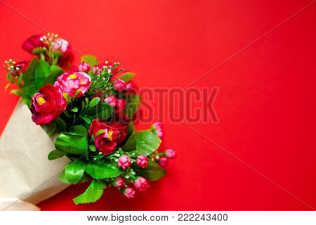 Love, Valentine's Day Gift For The Second Half, A Bouquet Of Flowers, Roses, Romantic Photo, Backgro