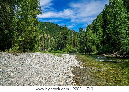 The Clark Fork River in Montana showing off it's beautiful waters on this warm summers day.