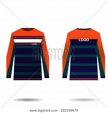 Jersey design for extreme cycling. Mountain bike jersey. Vector illustration for sublimation printing.