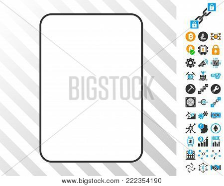 Palying Card Template playing cards icon with bonus bitcoin mining and blockchain pictograms. Flat vector pictures for cryptocurrency toolbars.