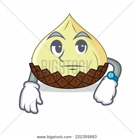 Waiting snake fruit mascot cartoon vector illustration
