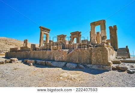 The site of the winter palace of Persepolis, named Tachara, Iran.