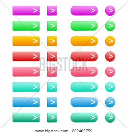 Vector illustration of web elements button color set