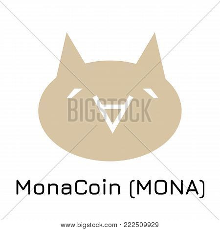 Vector illustration crypto coin icon on isolated white background MonaCoin (MONA). Name of the crypto currency and the short trade name on the exchange. Digital currency