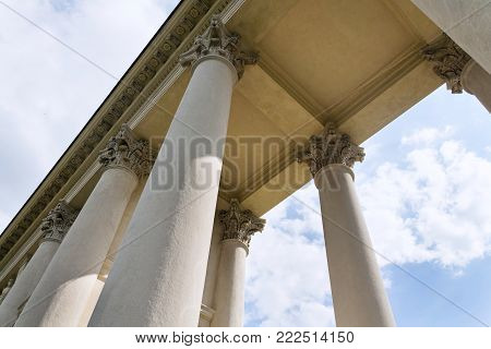 Colonnade Reistna classicist architecture detail, Lednice Valtice Moravia, Czech Republic