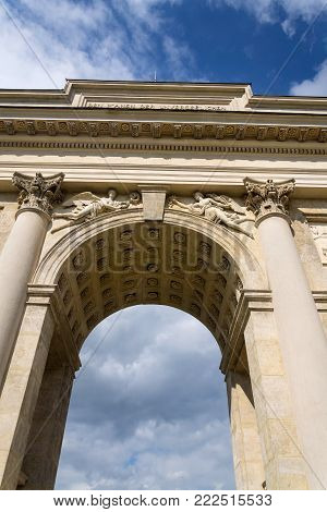 Colonnade Reistna classicist architecture detail, Lednice Valtice Moravia, Czech Republic