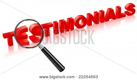 推薦状推薦ボタンの顧客レビュー赤いテキスト虫眼鏡トリビュート o をお勧めします